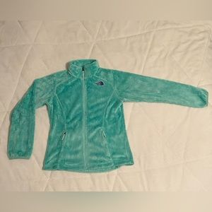 North Face girls jacket, size large (14-16). Color is like a turquoise.